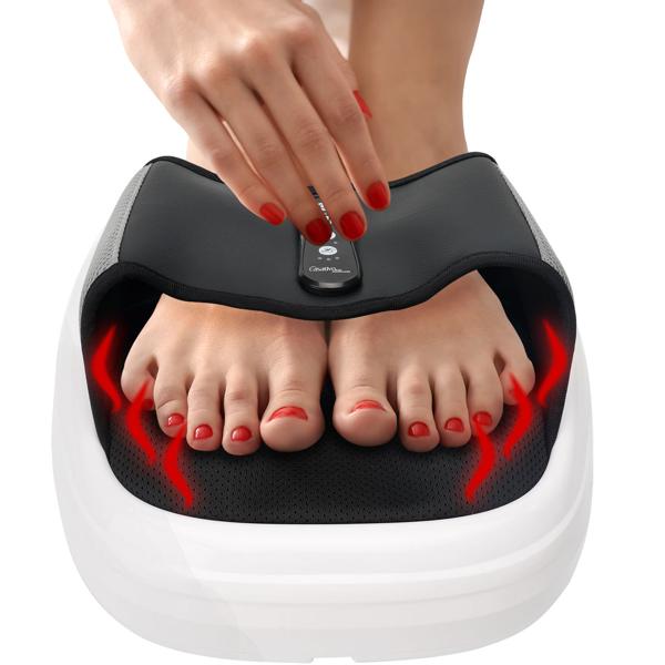 3D Shiatsu Fussmassagegerät mit Wärme & Luftdruck. Rollenmassage für Fusssohle, Ferse, Zehen inkl. Akupunkturfunktion, tiefenentspannend