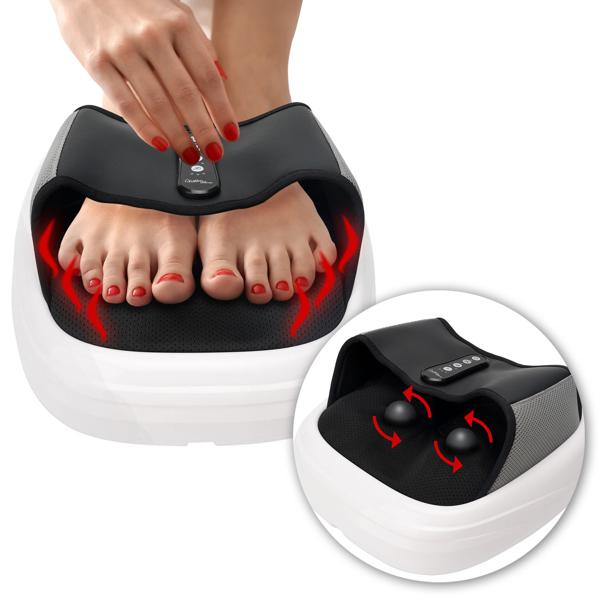 3D Shiatsu Fussmassagegerät mit Wärme & Luftdruck. Rollenmassage für Fusssohle, Ferse, Zehen inkl. Akupunkturfunktion, tiefenentspannend