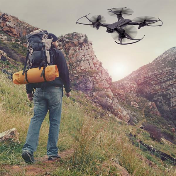 Quadrocopter-Drohne, HD Kamera, FPV, Live View per App, 6 Achsen Gyroskop, faltbar, OpticalFlow, Headless Steuerung, für Erwachsene und Kinder