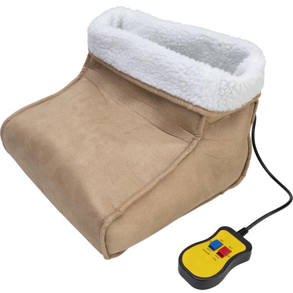 Kuscheliger 2in1 Fusswärmer, Vibrationsmassage, Fernbedienung, Teddyfutter, braun - Warme Füsse & entspannende Massage, Wohlfühlkomfort