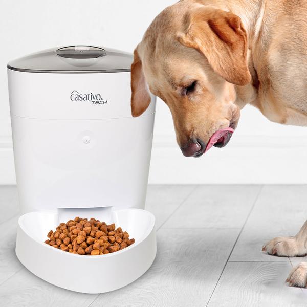 Smarter Futterspender, WLAN und App zur Steuerung, 4 Liter, für Hunde & Katzen, 1-10 Mahlzeiten am Tag, Napf abnehmbar und leicht zu Reinigen