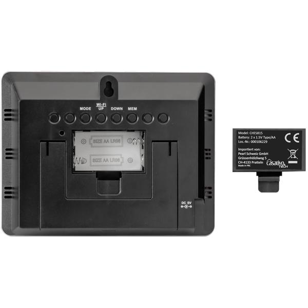 Moderne WLAN Wetterstation, Aussenfühler, Farbdisplay, Uhr, Wettertendenz, Luftfeuchtigkeit. App-Analyse für Wetterhistorie. Präzise Wetterdaten