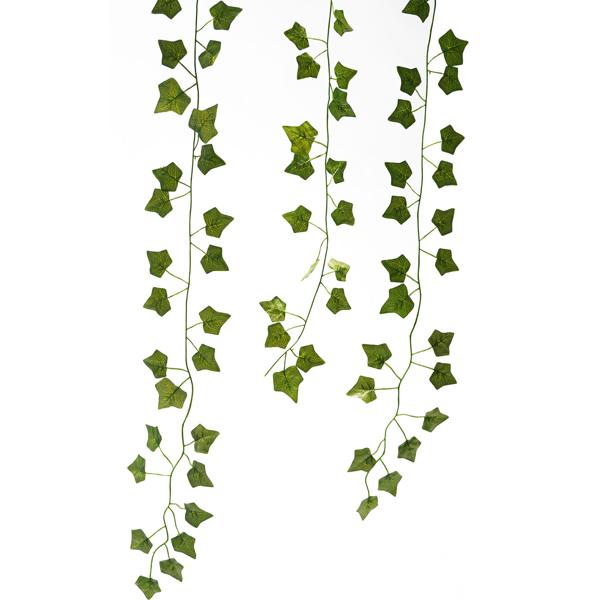 Efeu Deko Girlanden, 24er-Set, Kunstoff und Textilfasern, täuschend echt, jeweils 2,2 m Länge und 81 Blätter zur stilvollen Wanddekoration