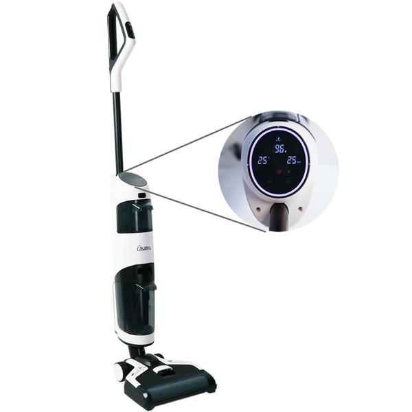 Hocheffizienter 2-in-1 Boden-Wischsauger mit HEPA-Filter, 220 W, 550ml, Akkubetrieb, OLED-Display, Flexibles Saugen & Wischen für eine gründliche Reinigung