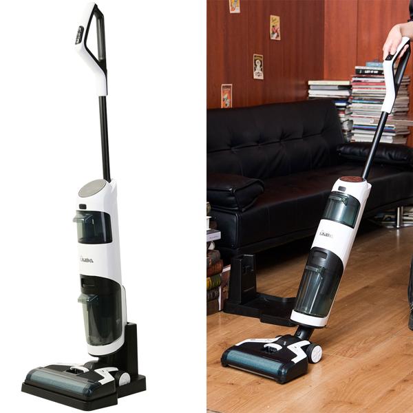 Hocheffizienter 2-in-1 Boden-Wischsauger mit HEPA-Filter, 220 W, 550ml, Akkubetrieb, OLED-Display, Flexibles Saugen & Wischen für eine gründliche Reinigung