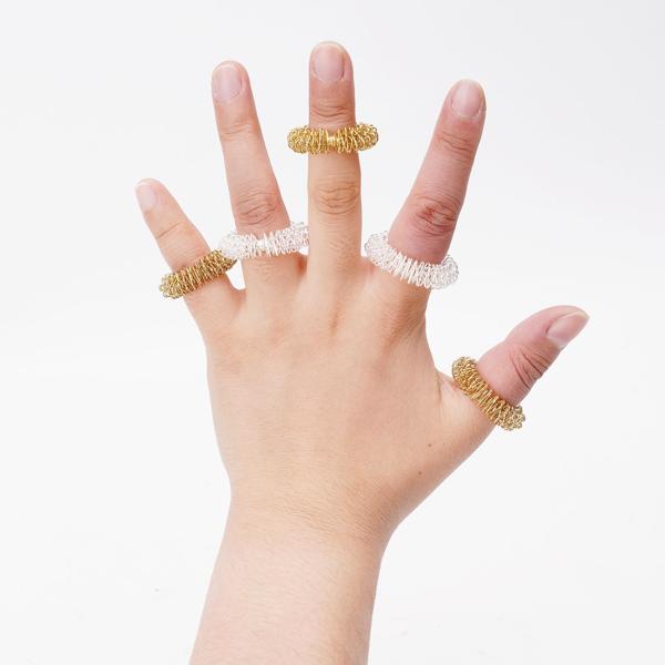 Akupressurringe 10er Set Gold/Silber - Fingermassage für Vitalität, Leistung & Wohlbefinden - Edelstahl, Einheitsgrösse, 3g - TCM-basiert
