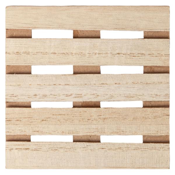 Holz-Untersetzer Paletten-Optik 4er-Set - Rustikale Eleganz für Ess-, Garten- & Couchtisch - Robust, langlebig, 10x10x4cm - Leicht zu reinigen
