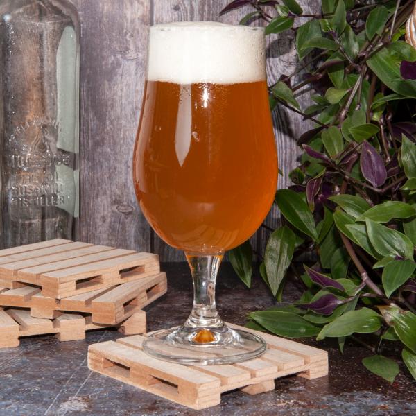 Holz-Untersetzer Paletten-Optik 4er-Set - Rustikale Eleganz für Ess-, Garten- & Couchtisch - Robust, langlebig, 10x10x4cm - Leicht zu reinigen