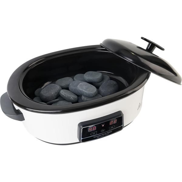 Hot Stone Massage Set mit digitaler Temperaturkontrolle – 23 Natursteine, Wärmegerät für entspannende Wellness-Momente