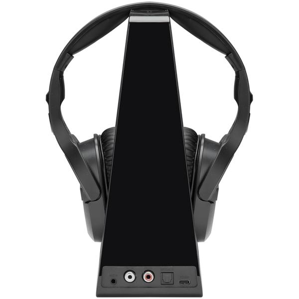 Digitaler Stereo-Funk-Kopfhörer mit 2-in-1 Funk- & Ladestation – kabellos, 30 m Reichweite, kristallklarer Sound, bequem & leicht, schwarz