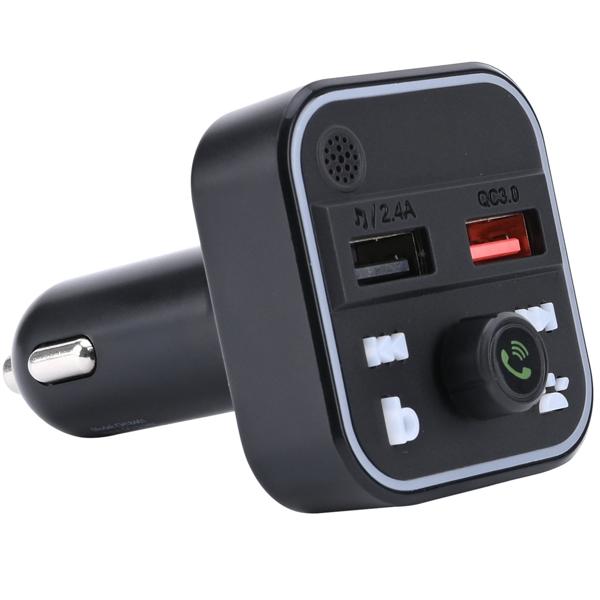 FM Transmitter mit Bluetooth 5, USB-A Ladeports und Freisprechfunktion, Drahtloser Auto Radio Adapter m. Media Player für den Zigarettenanzünderanschluss