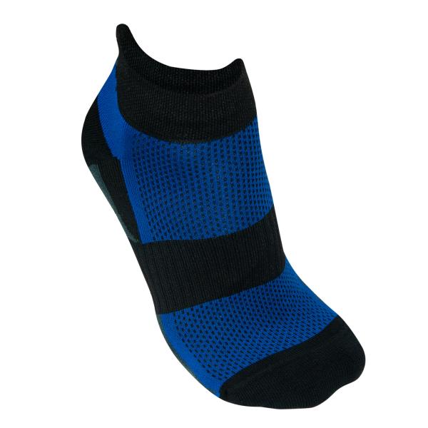 Laufsocken Unisex 36-40 blau/schwarz - Gepolsterte Funktionszonen & Fusspolster gegen Blasen - Ergonomische Passform - Atmungsaktiv - Für Sport & Alltag