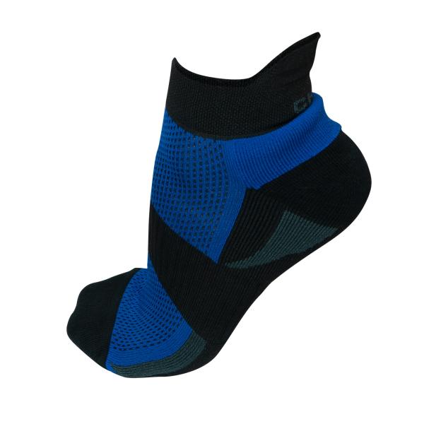 Laufsocken Unisex 36-40 blau/schwarz - Gepolsterte Funktionszonen & Fusspolster gegen Blasen - Ergonomische Passform - Atmungsaktiv - Für Sport & Alltag