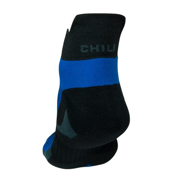 Laufsocken Unisex 36-40 blau/schwarz - Gepolsterte Funktionszonen & Fusspolster gegen Blasen - Ergonomische Passform - Atmungsaktiv - Für Sport & Alltag