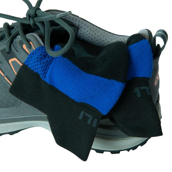 Laufsocken Unisex 36-40 blau/schwarz - Gepolsterte Funktionszonen & Fusspolster gegen Blasen - Ergonomische Passform - Atmungsaktiv - Für Sport & Alltag