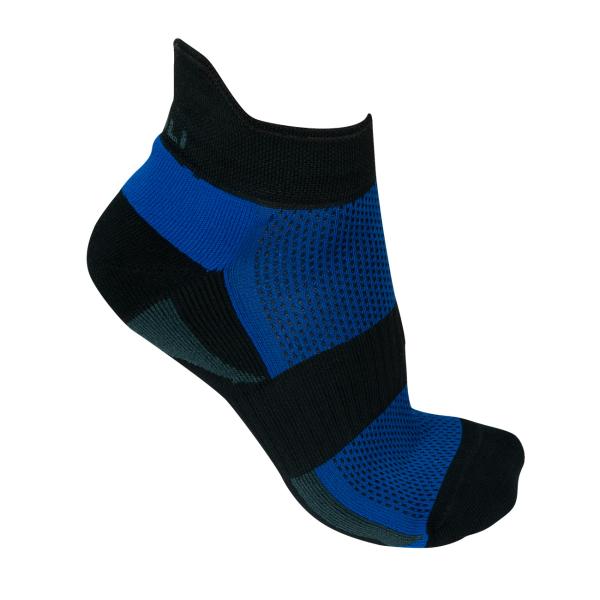 Laufsocken Unisex 36-40 blau/schwarz - Gepolsterte Funktionszonen & Fusspolster gegen Blasen - Ergonomische Passform - Atmungsaktiv - Für Sport & Alltag