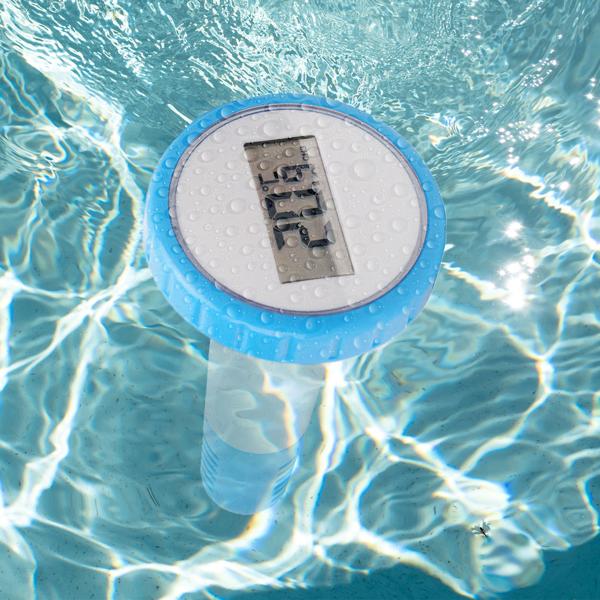 Digitales Funk-Poolthermometer - Präziser IPX8 Sender, grosse LCD-Basisstation - Wassertemperatur Pool/Teich - bis zu 3 Thermometer, -20 bis +60 °C