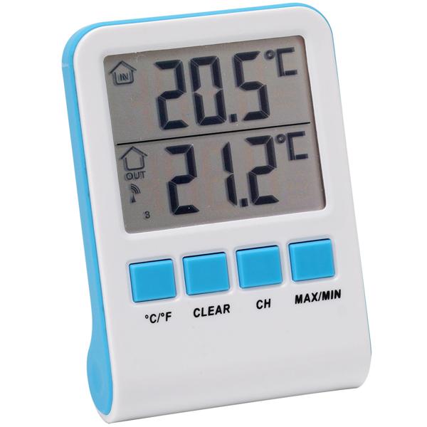 2er-Set Digitales Funk-Poolthermometer mit LCD-Basisstation - Präziser IPX8 Sender für Teich & Pool - Funk-Reichweite 60m - 433 MHz - Bis zu 3 Thermometer