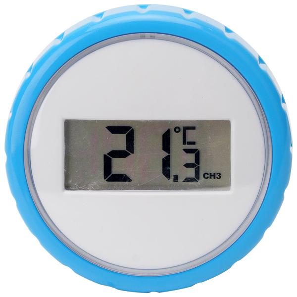 2er-Set Digitales Funk-Poolthermometer mit LCD-Basisstation - Präziser IPX8 Sender für Teich & Pool - Funk-Reichweite 60m - 433 MHz - Bis zu 3 Thermometer