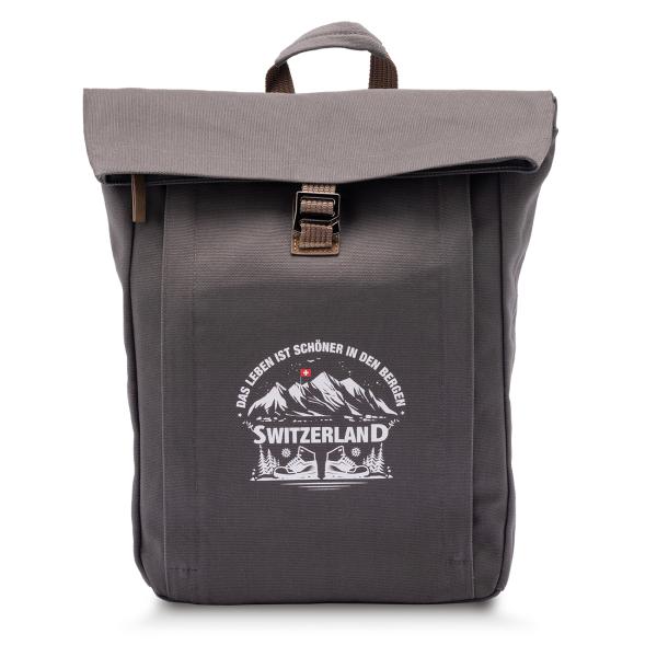 Hochwertiger HALFAR® Marken-Rolltop-Rucksack, anthrazit, mit einzigartigem Design-Aufdruck. Komfortabel, langlebig, perfekt für jedes Abenteuer