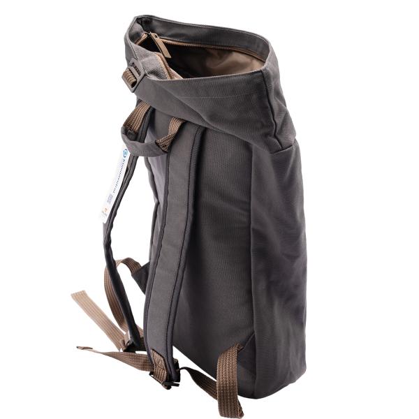 Hochwertiger HALFAR® Marken-Rolltop-Rucksack, anthrazit, mit einzigartigem Design-Aufdruck. Komfortabel, langlebig, perfekt für jedes Abenteuer