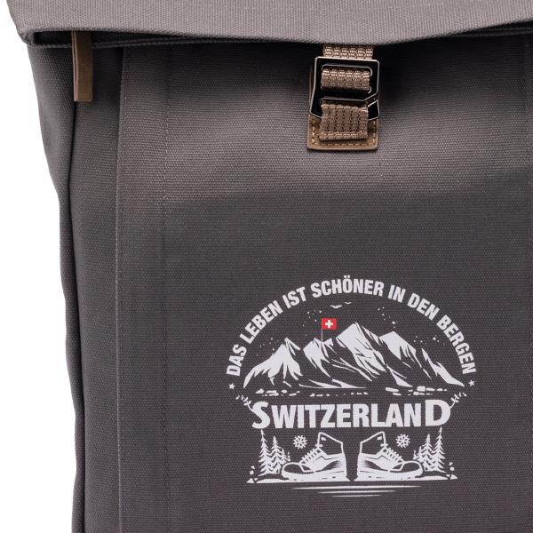 Hochwertiger HALFAR® Marken-Rolltop-Rucksack, anthrazit, mit einzigartigem Design-Aufdruck. Komfortabel, langlebig, perfekt für jedes Abenteuer
