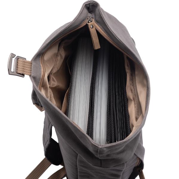 Hochwertiger HALFAR® Marken-Rolltop-Rucksack, anthrazit, mit einzigartigem Design-Aufdruck. Komfortabel, langlebig, perfekt für jedes Abenteuer