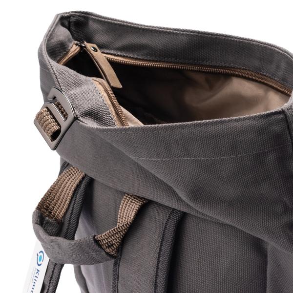 Hochwertiger HALFAR® Marken-Rolltop-Rucksack, anthrazit, mit einzigartigem Design-Aufdruck. Komfortabel, langlebig, perfekt für jedes Abenteuer