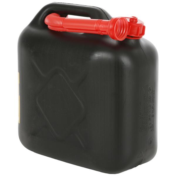 Benzinkanister 10l - Robuster Kunststoff Kraftstoffkanister mit Giessrohr - Sichere & schnelle Entleerung für Benzin/Diesel - Reservekanister mit Haltegriff