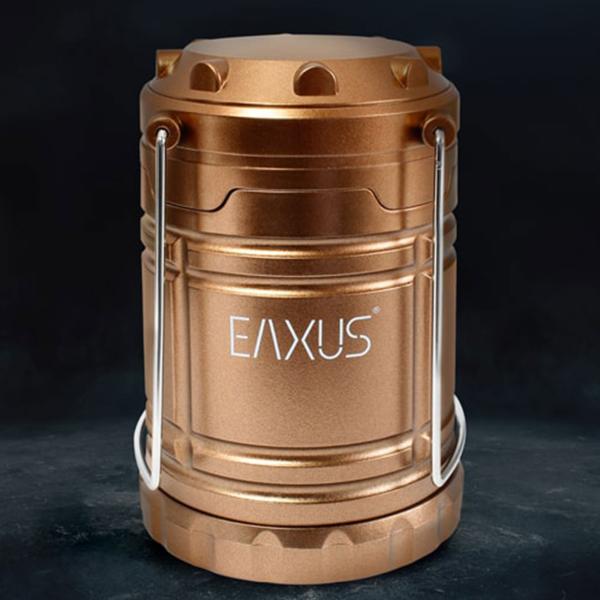 Ausklappbare LED-Campinglaterne, Kupfer-Metallic, 30 LEDs, 120 Lumen – Kompakte & tragbare Laterne mit Tragebügel für Camping & Outdoor