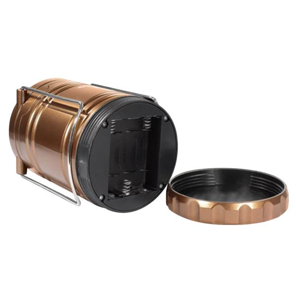 Ausklappbare LED-Campinglaterne, Kupfer-Metallic, 30 LEDs, 120 Lumen – Kompakte & tragbare Laterne mit Tragebügel für Camping & Outdoor