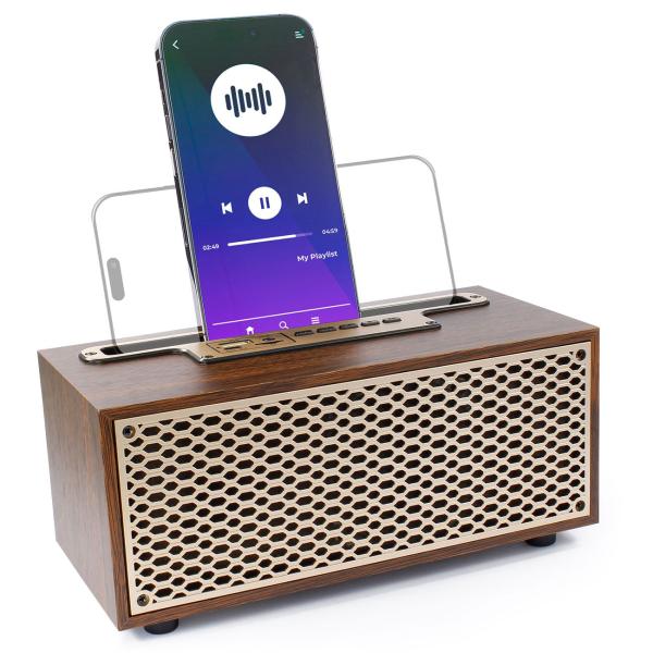 Zeitloses Vintage Bluetooth Radio & FM: Wireless Holzradio kompakt (20,9 x 9,5 x 9,8 cm) – der perfekte Mix aus Retro-Design und moderner Technologie