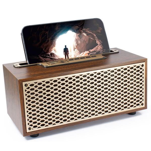 Zeitloses Vintage Bluetooth Radio & FM: Wireless Holzradio kompakt (20,9 x 9,5 x 9,8 cm) – der perfekte Mix aus Retro-Design und moderner Technologie