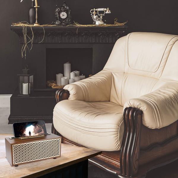 Zeitloses Vintage Bluetooth Radio & FM: Wireless Holzradio kompakt (20,9 x 9,5 x 9,8 cm) – der perfekte Mix aus Retro-Design und moderner Technologie