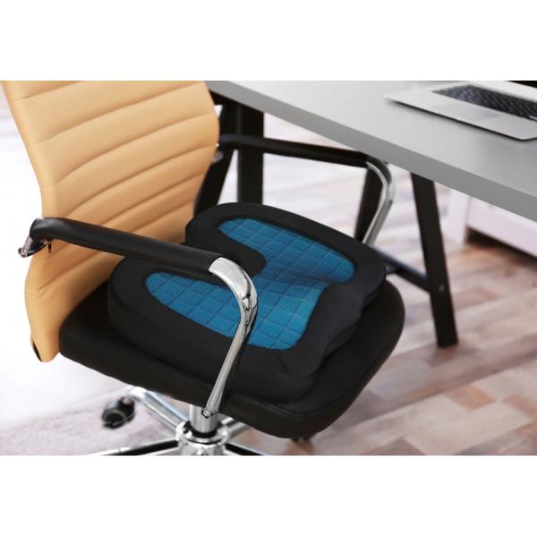 Ergonomisches Sitzkissen Memory-Foam: schwarz, Gel-Einlage, 45x36x7cm - Komfort & Entlastung im Büro - Bürokissen für Druckentlastung