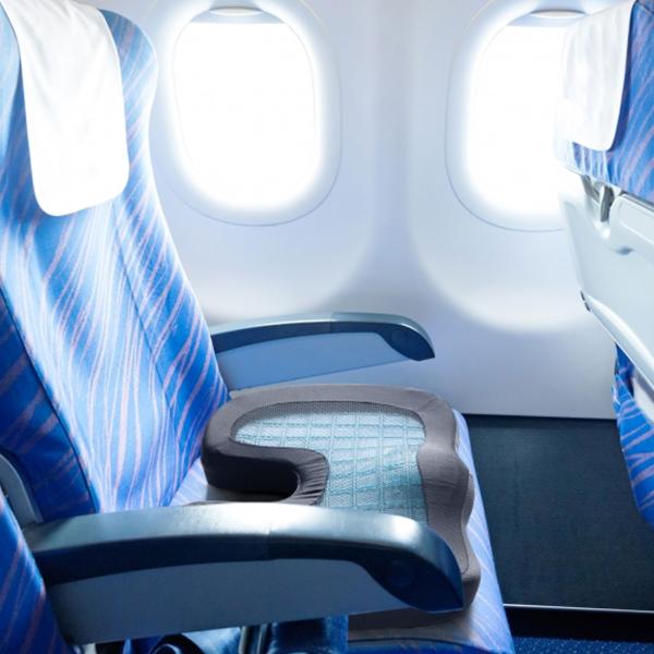 Ergonomisches Sitzkissen Memory-Foam: schwarz, Gel-Einlage, 45x36x7cm - Komfort & Entlastung im Büro - Bürokissen für Druckentlastung