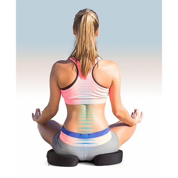 Ergonomisches Sitzkissen Memory-Foam: schwarz, Gel-Einlage, 45x36x7cm - Komfort & Entlastung im Büro - Bürokissen für Druckentlastung