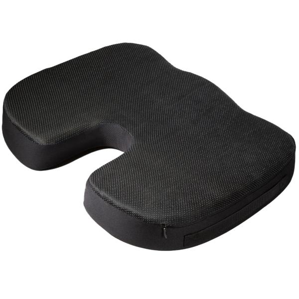 Ergonomisches Sitzkissen Memory-Foam: schwarz, Gel-Einlage, 45x36x7cm - Komfort & Entlastung im Büro - Bürokissen für Druckentlastung