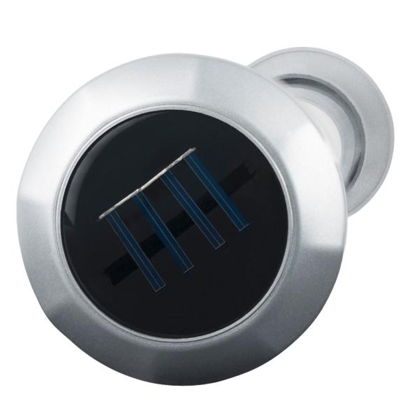 2er-Set Solar-Gartenlampe mit Thermometer - LED Wegeleuchte für Beet & Rasen - Aussenthermometer (Ø 9x57cm) - Dämmerungssensor - Li-Ion Akku 600mAh