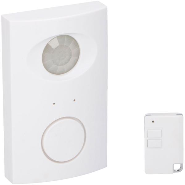 Bewegungssensor mit 5 LEDs - Infrarot Bewegungsmelder mit 120° Erkennung für Aussenbereiche - Spritzwassergeschützt IP44 & akustischem Signalton