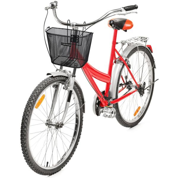 Velokorb aus Metall - Fahrradkorb zum Einhängen am Lenker - Schwarz - 35x24,5x26 cm - 22L Fassungsvermögen - Robust & Langlebig