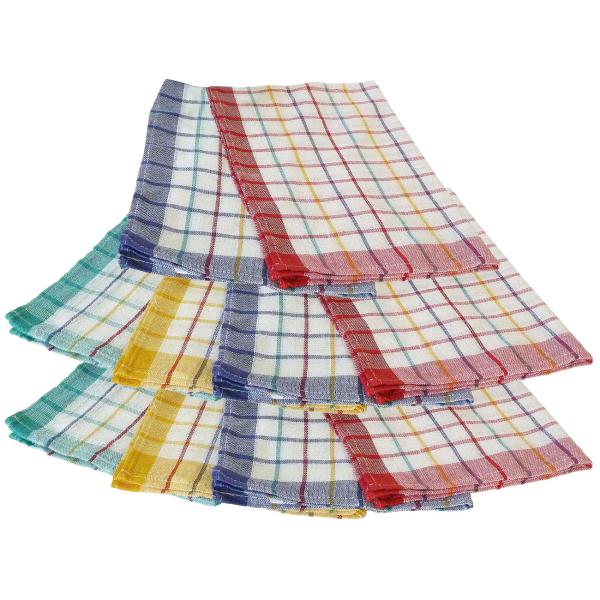 10er-Set Geschirrtücher - 70% Baumwolle, 50x70 cm - Starke Saugkraft, vielseitig, 60°C waschbar - Für Küche, Geschirr, Fenster
