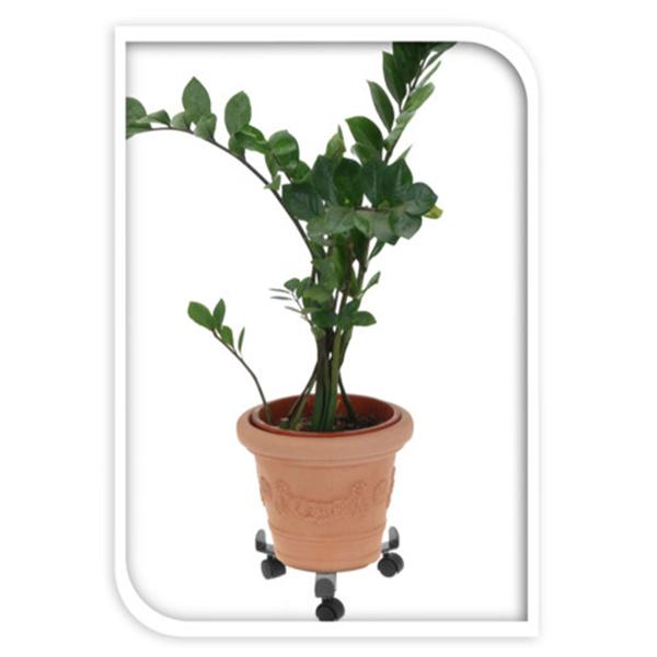 Verstellbarer Pflanzenwagen Metall - für schwere Pflanzenkübel bis 50 kg - schont den Rücken - bodenschonende Rollen - Töpfe bis 30 cm Ø