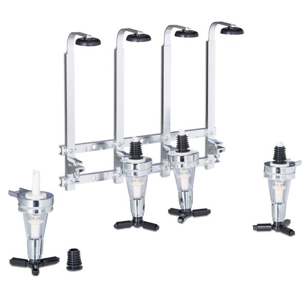 2er Set Getränkespender für 4 Flaschen, Wandmontage – Dosierer mit Finger-Push, ideal für Partyräume, Kellerbar & Gartenlaube, Bar-Zubehör