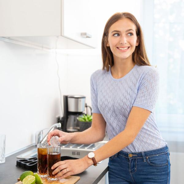 Eiswürfelform Silikon 2er-Set - 12 Eiskugeln Ø 4,5 cm - BPA-frei, hitzebeständig, spülmaschinenfest - Für Cocktails & Backen