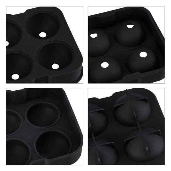 Eiswürfelform Silikon 2er-Set - 12 Eiskugeln Ø 4,5 cm - BPA-frei, hitzebeständig, spülmaschinenfest - Für Cocktails & Backen