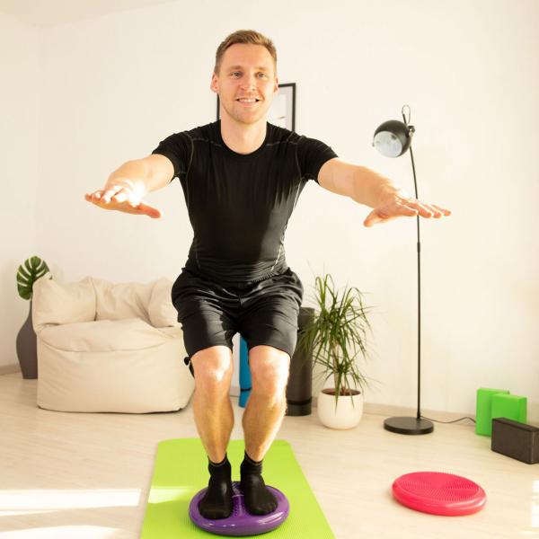 Balance Kissen 2er-Set - Massage-Noppen - Luft-Sitzkissen 33 cm - Koordination, Fitness, Rückenmuskulatur - max. 140 kg belastbar - Phthalate-freies PVC