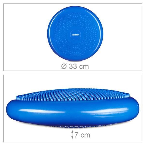 Balance Kissen 2er-Set - Massage-Noppen - Luft-Sitzkissen 33 cm - Koordination, Fitness, Rückenmuskulatur - max. 140 kg belastbar - Phthalate-freies PVC