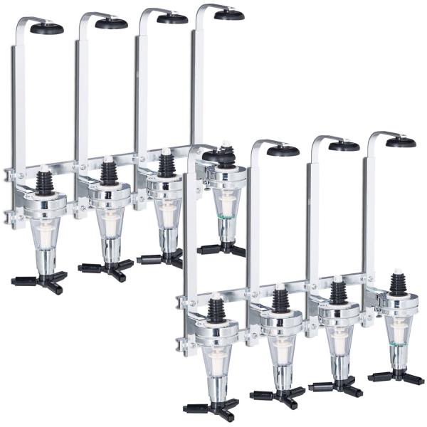 2er Set Getränkespender für 4 Flaschen, Wandmontage – Dosierer mit Finger-Push, ideal für Partyräume, Kellerbar & Gartenlaube, Bar-Zubehör