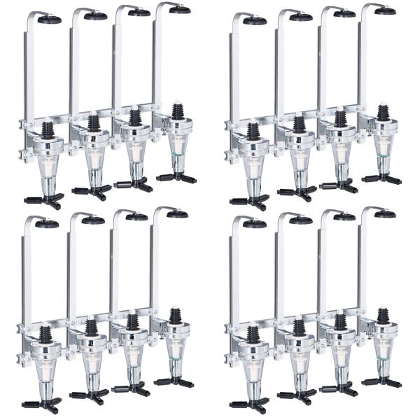 4er Set Getränkespender für 4 Flaschen, Wandmontage – Dosierer mit Finger-Push, ideal für Partyräume, Kellerbar & Gartenlaube, Bar-Zubehör